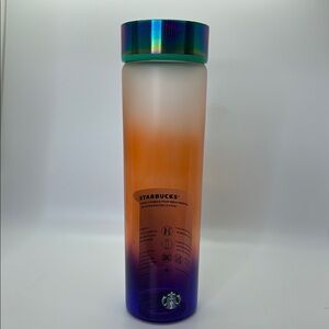 Starbucks Glass Ombre Tumbler with Orange and Purple